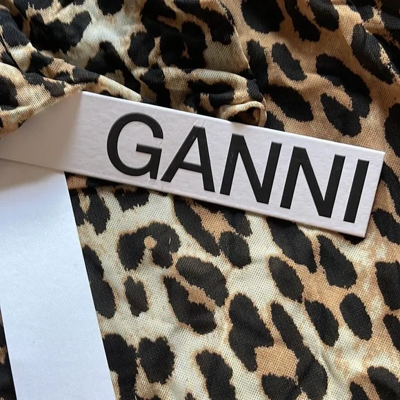 Ganni Animal Print Nesh Top 38 Small - Picture 2 of 3